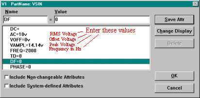 VSIN parameter window