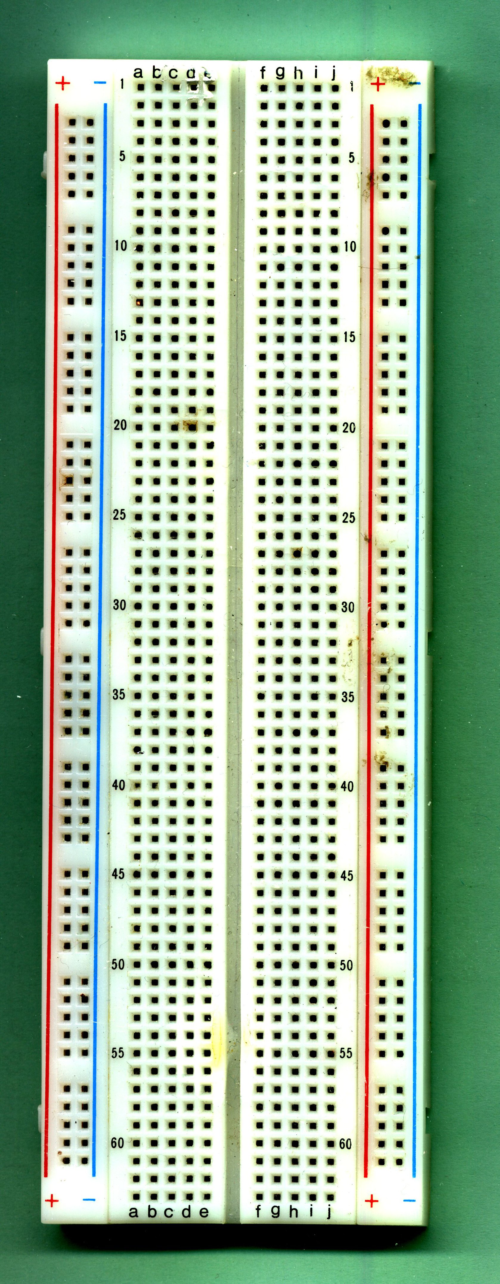 back view of a breadboard