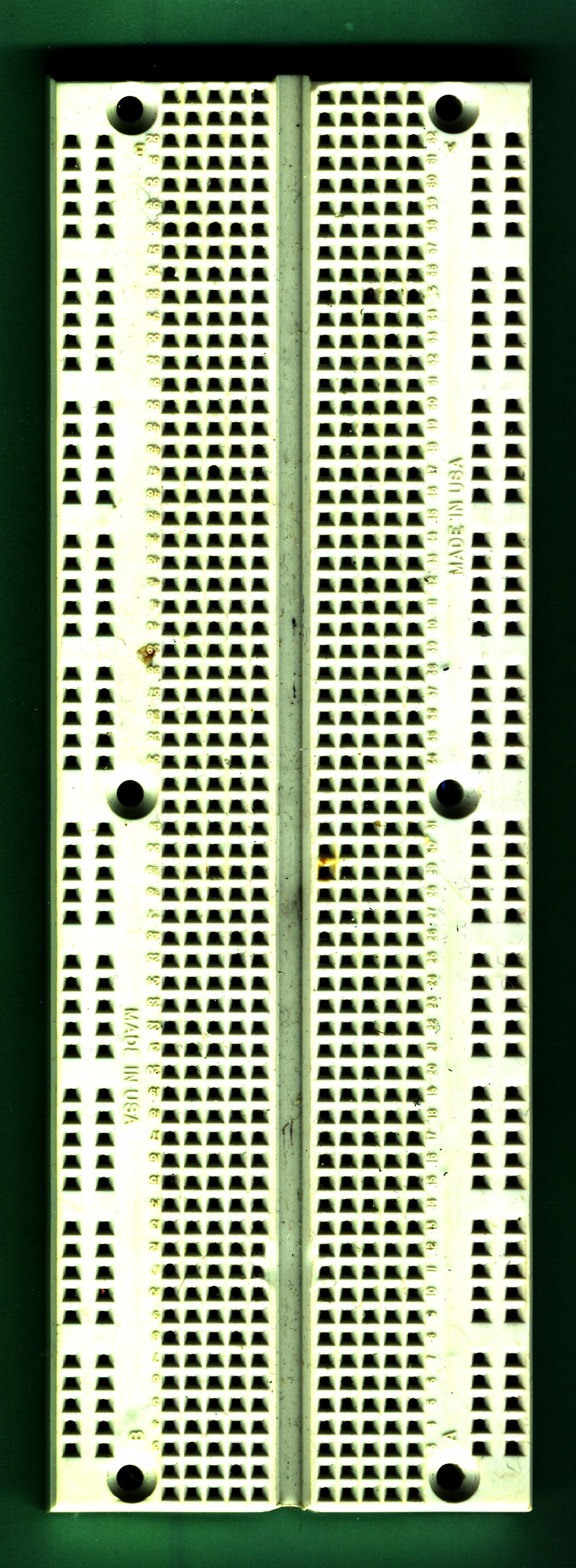 back view of a breadboard