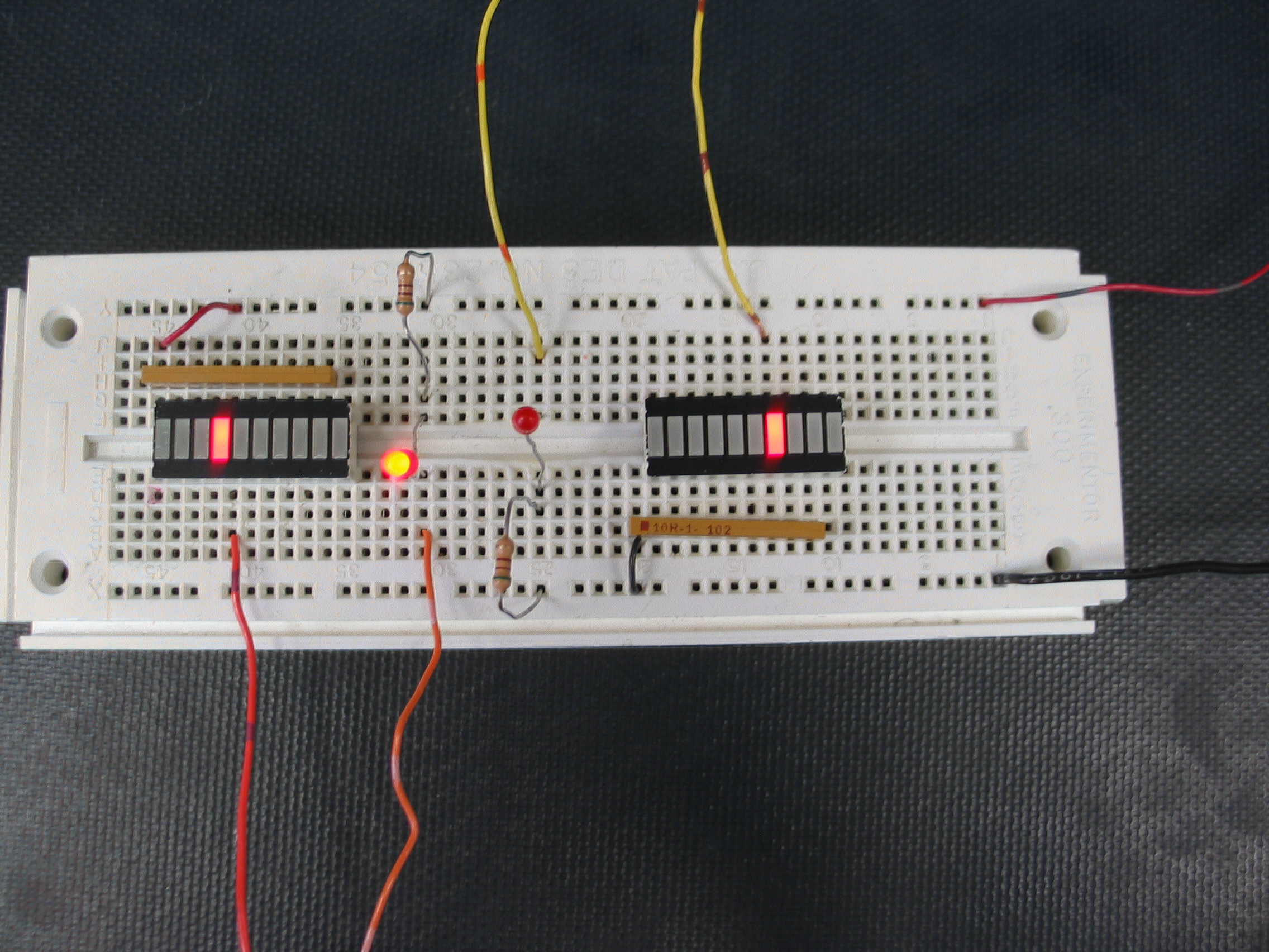 bargraph and normal LED compared with active high and active low
  signals