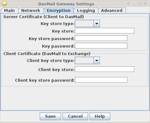 encryption tab settings