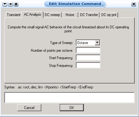 ac analysis command 