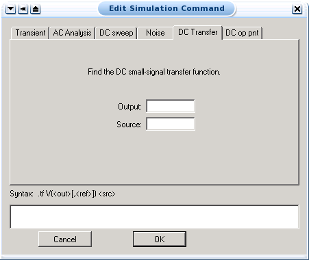 DC transfer command menu