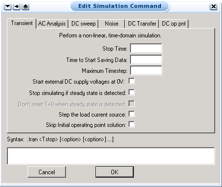 ltspice for mac examples of transient analysis