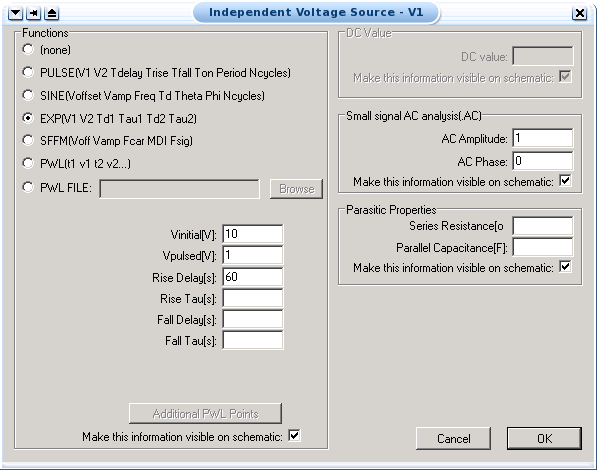 exponential voltage configuration window