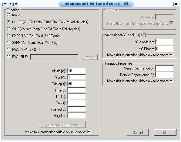 exponential voltage configuration window