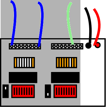 debugger board 
power 
    connections
