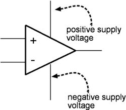 op-amp supply voltage on 
		wiring diagram
