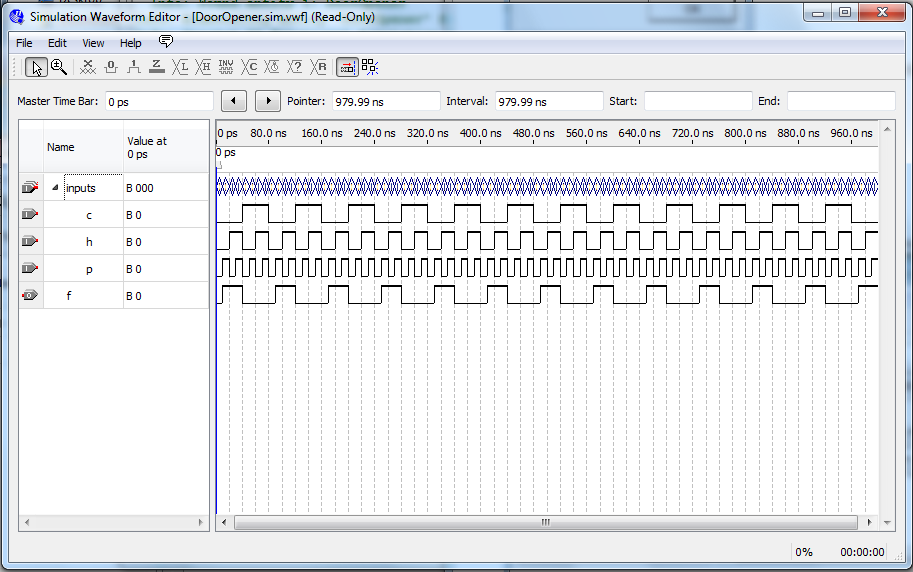 simulation output with grouped input expanded