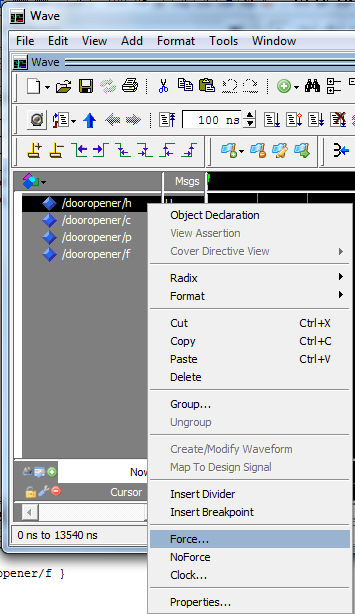 input force menu