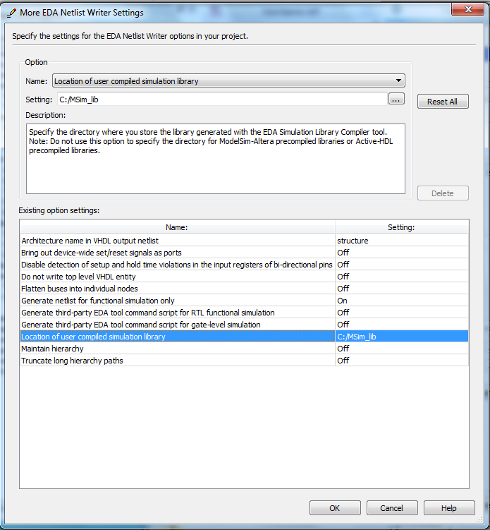 more EDA settings