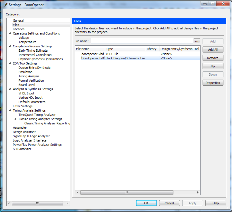 remove bdf file from project