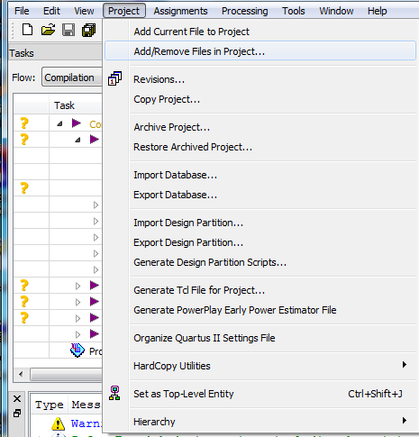 remove file from project