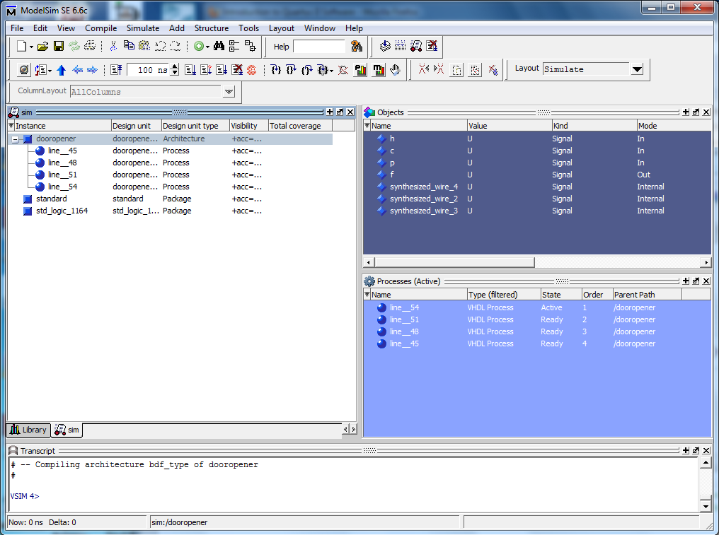 started simulation